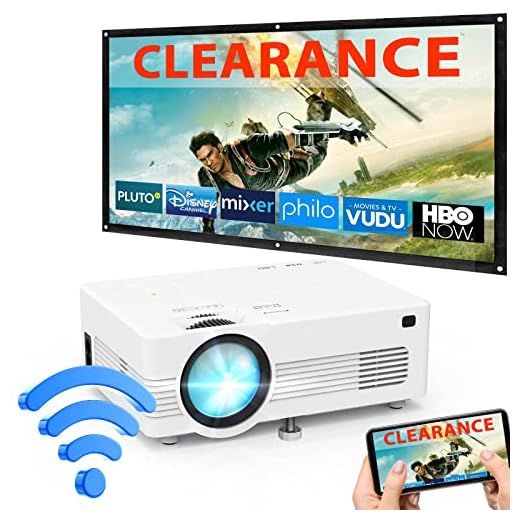 WiFi Projector, POYANK Upgraded 6500Lumens Portable Mini Projector, Full HD 1080P and 200” Display Supported, Compatible with Phone/TV Stick/HDMI/AV/USB/TF/VGA