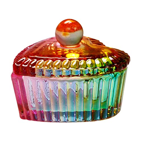 THE STYLE SUTRA® Colorful Nail Dappen Dish with Lid Glassware Tools for Acrylic Liquid Powder Striped Heart| Nail Care, Manicure & Pedicure | Nail Art Accessories