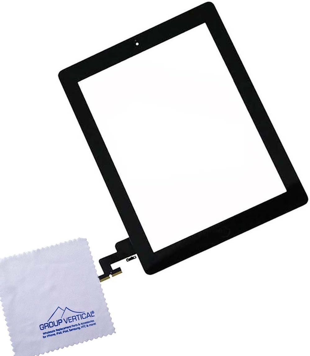 Black Touch Screen Display Glass Digitizer Complete Assembly +Free Tool Kits+ Home Button Menu Replacement for Apple iPad 2 2nd Gen