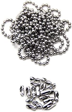 6m Ball Bead Chain, BetterJonny 4.5mm Stainless Steel Ball Chain Necklace Bead Beaded Pull Chain Extension with 20pcs Matching Connector Sliver