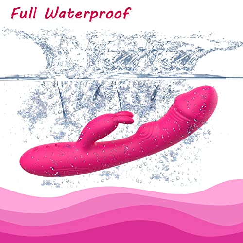 G-Spot Rabbit Vibrator Clitoral Stimulator - Realistic Dildo Vaginal Anal Massager With 5 Vagina Tapping Features & 10 Vibration Modes, Waterproof Rechargeable Adult Sex Toys For Women(Red) #TOP5