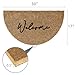 Barnyard Designs Half Moon Welcome Mat for Front Door and Outdoor Entrance, Large Door Mat Indoor Entrance and Outside Doormat, 30x17, Brown (Welcome)