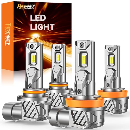 forenner Latest Upgraded H11/H9/H8 9005/HB3 Light Bulbs