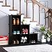Homfa Cube Storage Organizer, 6 Cubes DIY Plastic Modular Closet Cabinet Storage Organizer, Living Room Office Bookcases Shelves for Books, Cloths, Toys, Shoes, Arts, Black