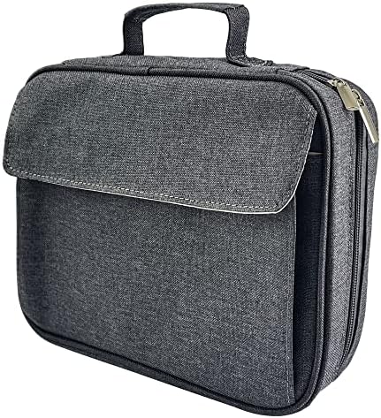 IvyRobes Bible Cover for Men and Women,Durable Oxford Fabric Carrying Book Case with Handle Zipper Pocket,Bible Bag Large Size Grey