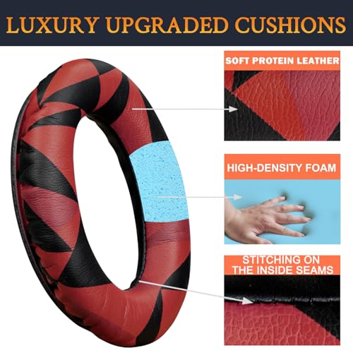 Image of SoloWIT Protein Leather Earpads Cushions for Bose Headphones, Replacement Ear Pads for Bose QuietComfort 15 QC15 QC25 QC2 QC35 /Ae2 Ae2i Ae2w /SoundTrue & SoundLink Around-Ear Series - Red Storm