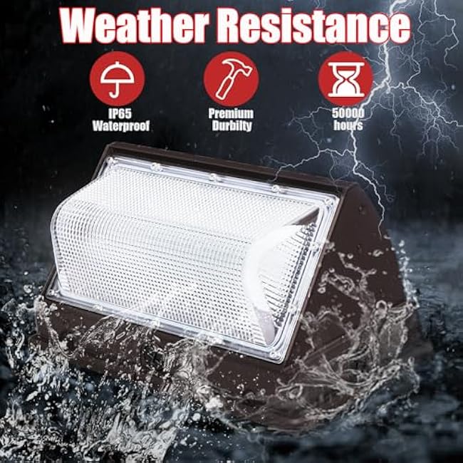120W LED Wall Pack Lights, Extremely Bright Commercial Outdoor Wallpack, 5000K Daylight IP65 Waterproof Wall Light Exterior Security Lighting for Garage Backyard Parking Lot ?