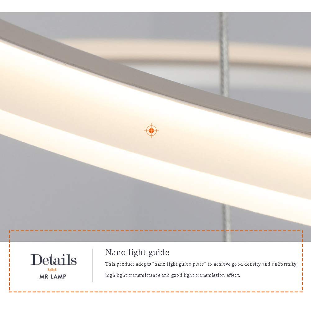 Żyrandol akrylowy Led, 3 pierścienie Oświetlenie wiszące Współczesny kolczyk Lampa wisząca Salon Sypialnia Wisiorek Oprawy oświetleniowe-biały D:30+50+70Cm interesting
