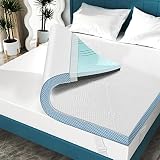 Elviros 3 Inch Gel Memory Foam Mattress Topper Queen Size, Adjustable Cooling Bed Topper for Back Pa