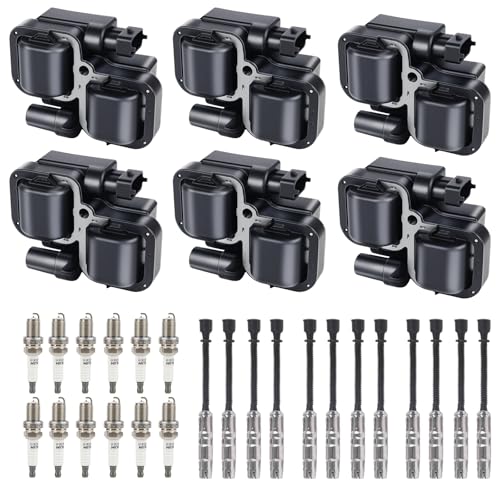 6PCS Ignition Coil Pack 12 Iridium Spark Plug and Wire Set