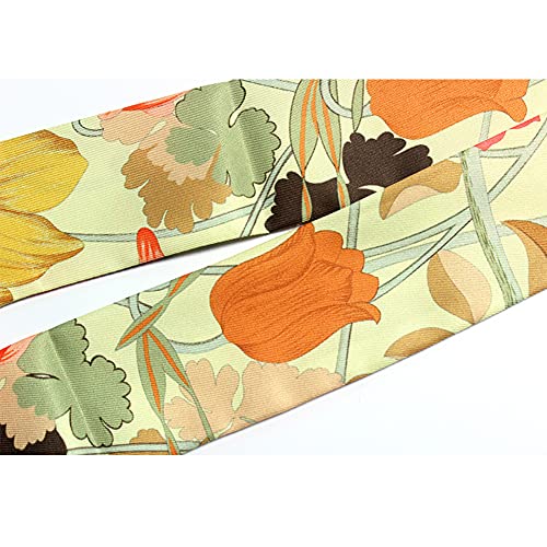 IMLECK Tulip Pattern Printing Hairband Handbag Handle Ribbon Fashion Bag Scarf for Women Girls2