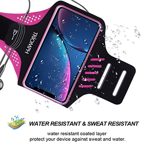 Triomph Running Phone Armband For Iphone 11, 11 Pro, 11 Pro Max, Xs Max, Xr, X, 8, 7, 6 6S, 8+/7+/6+,Galaxy S9+/S8+/Note With Adjustable Elastic Band & Key Card Holder, For Running, Hiking 6.5'' #TOP5