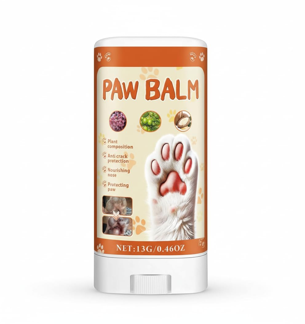 Dog Paw Cream for Cracked Paws - 13g Moisturizing Balm for Dogs & Cats - Vegan, Lick-Safe, Natural Formula for Dry & Cracked Paws - Soothes and Repairs Paw Health