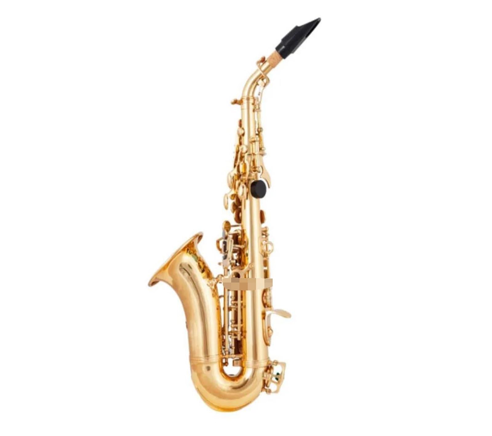 BABYCE Principianti Sassofono BB Tune Sassofono Soprano Ottone Oro Nero Nichelato Collo Curvo B-Flat Sax Soprano Strumento Musicale (Color : Gold Sax)