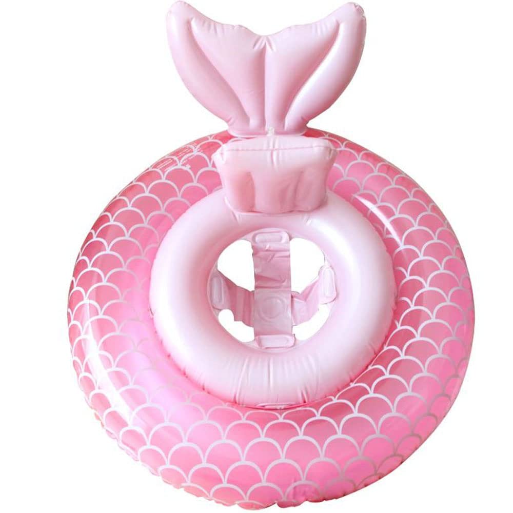 New Baby Swimming Pool Floats for Toddler Kids 0-8 Years Under 44lb?Inflatable Swim Ring Water Raft with Seat for Summer Beach Outdoor Children Infant Bath Toys (Pink Mermaid)