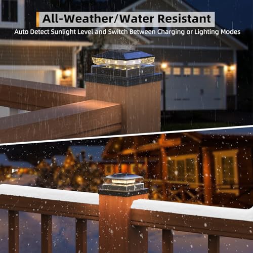 Luz solar para postes IP64 que resiste la lluvia y decora su terraza sin cables 3