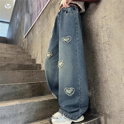Jean large fille en tissu doux et extensible style coréen - 2
