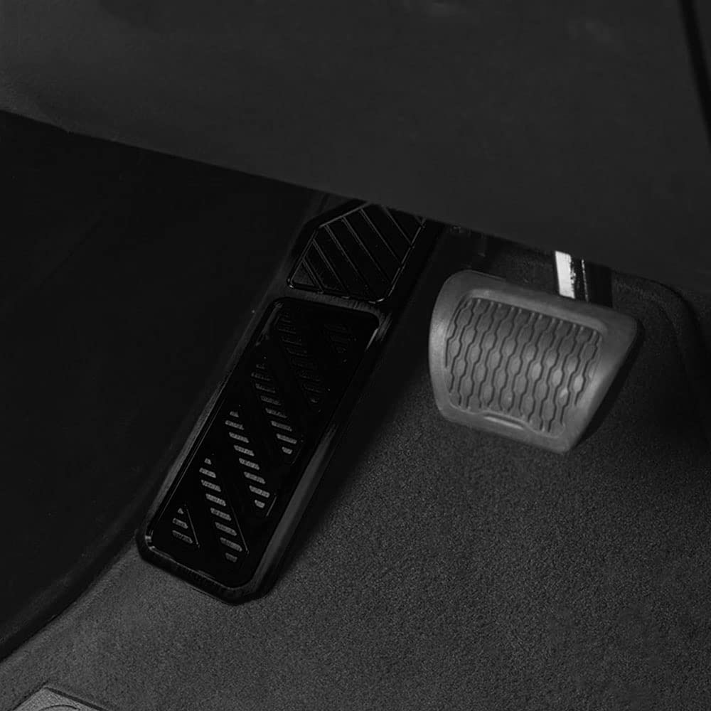 BOYUERfor Jeep Wrangler JL 2018-2023/Gladiator JT 2020-2023 Aluminum Anti-Slip No Drilling Dead Pedal Pad Cover Foot Pedal Pads Kit Interior Decoration Accessories(BLACK)