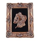 SIKOO Skull Ornaments Gothic Wall Sculpture Vintage Wall Sculptures Antique Wall Art Hand Painted Wall Hanging Skull Decoration Antique Pediment Wall Statue Gallery,Bronze Gold