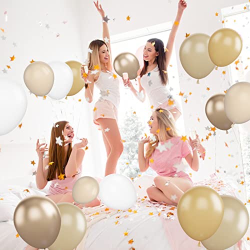 Image of Apricot Balloons Set, 60PCS Apricot Gold White Balloons, 12Inch Apricot Nude Latex Balloon Metallic Champagne Gold Double-Stuffed Party Balloons for Wedding Baby Shower Engagement Birthday Decoration