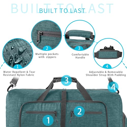 Image of Vomgomfom 65L /85L /115L Foldable Travel Duffle Bag with Shoe Compartment