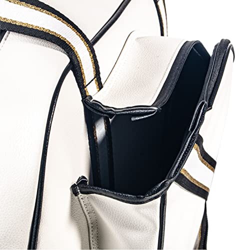 White Pu Leather Women Sports Shoulder Gym Bag Pickleball Duffle Bag Pickleball Tote Bag With Front Pocket For 2 Paddles, Inner Storage Pockets, Mesh Water Bottle Holder And Adjustable Shoulder Strap #TOP5