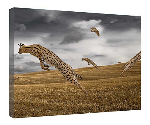 Impression sur toile pour salon avec cadre bois chaleureux