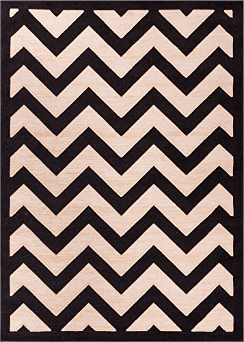 Well Woven Stripes Zig Zag Chevron Black Beige Shading Effect Area Rug 2'7'' X 3'11'' Multi Color Red Black Beige Thick Soft Pile #TOP1