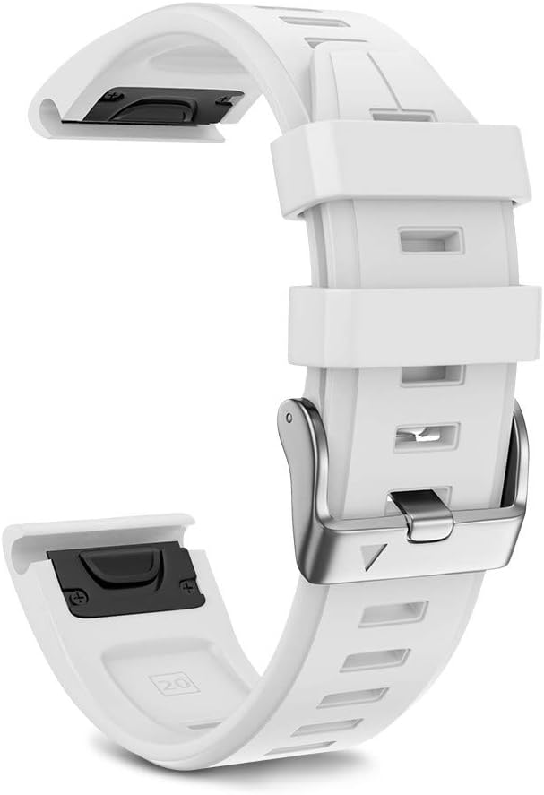 Correa de Silicona para Reloj Deportivo Compatible con Fenix 5S Plus - Hebilla Plateada