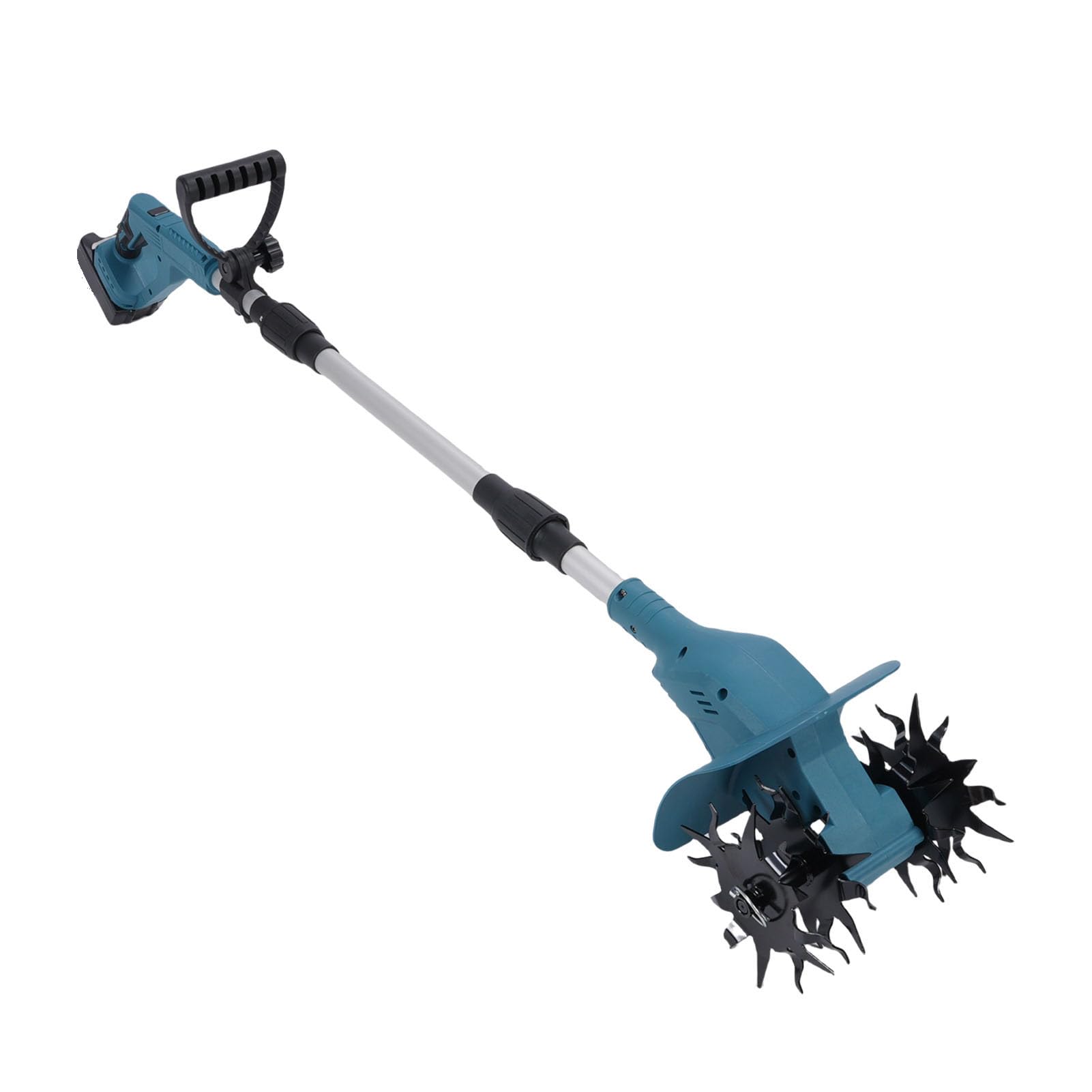 Motozappa senza fili 3 sezioni Coltivatore elettrico pieghevole con display digitale per giardinaggio Coltivazione del terreno Motozappa portatile portatile per uso quotidiano in