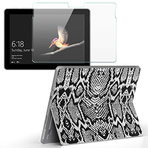 igsticker Surface Go/Surface Go 2 専用スキンシール ガラスフィルム セット 液晶保護 フィルム ステッカー アクセサリー 保護 011534 蛇 アニマル柄 動物