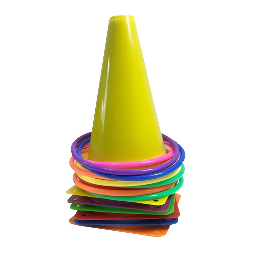 STOBOK 1 Set Carnival Games Combo Set Outdoors Practical Cornhole Bean Bags Ring Plastic Cone Set Toss Game for Kids Teens Students