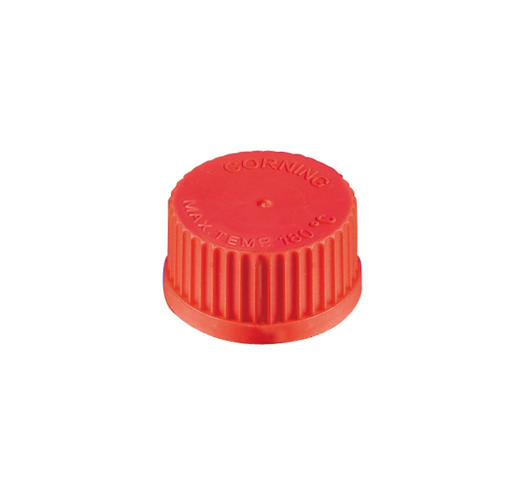 Red Corning PBT GL32 threaded high temperature screw cap