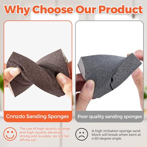 Cnnzdo 8Pcs Sanding Sponge, 60/80/100/120/180/220/280/320 Coarse/Medium/Fine/Superfinegrit Sanding Block thumb #1