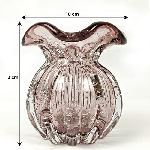 Vaso Trouxinha de Vidro Murano pequeno Decoração centro de mesa e vaso de Flor (Ametista)