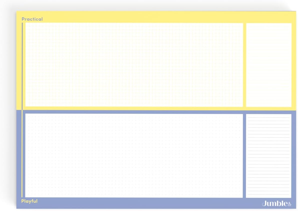 Jumble & Co Practical & Playful A3 Deskpad Large desk notepad with