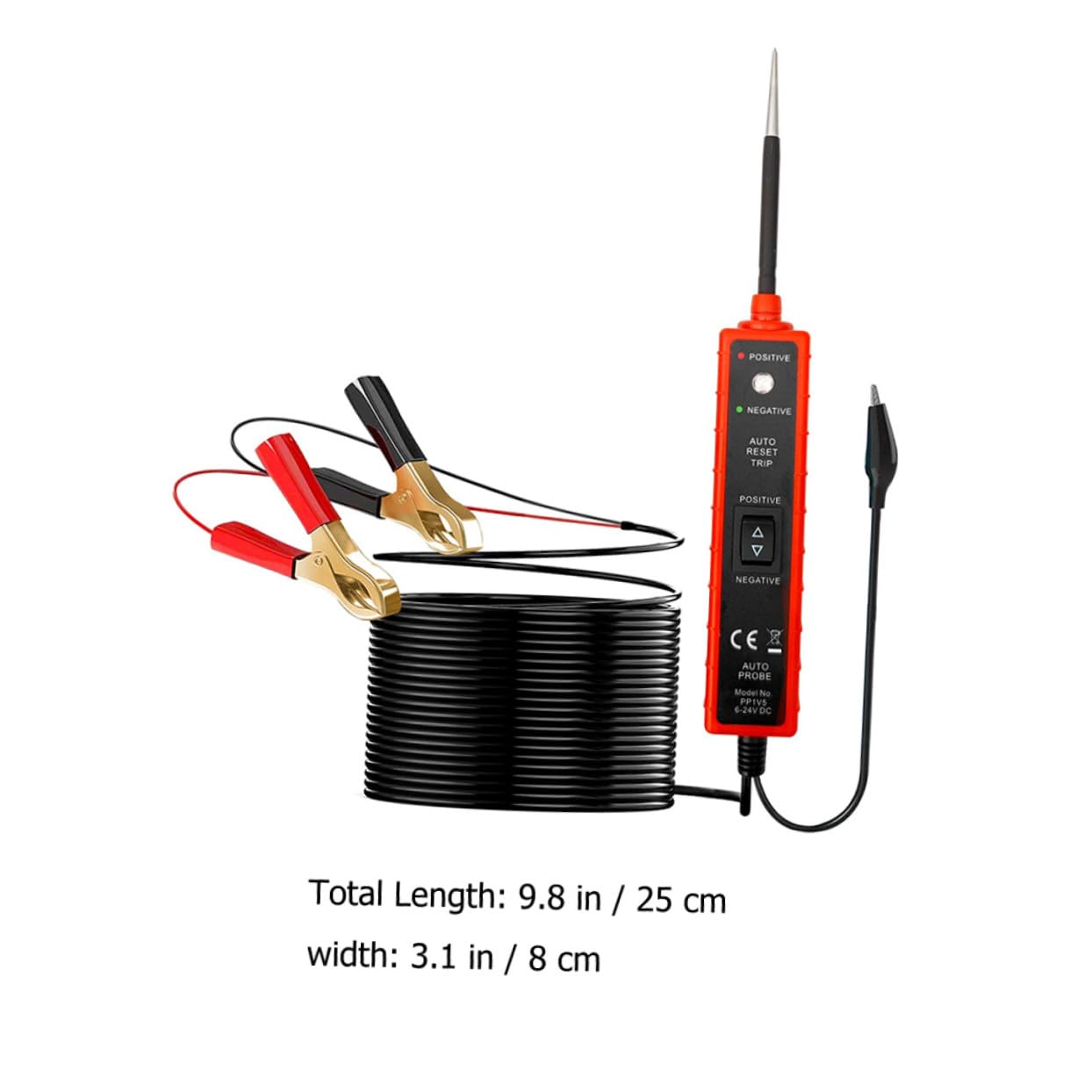 Probador de Circuitos de Automóviles Comprobador Eléctrico 12 V con Clip Positivo y Negativo Diagnóstico de Sistemas Eléctricos Automotriz Herramienta Profesional