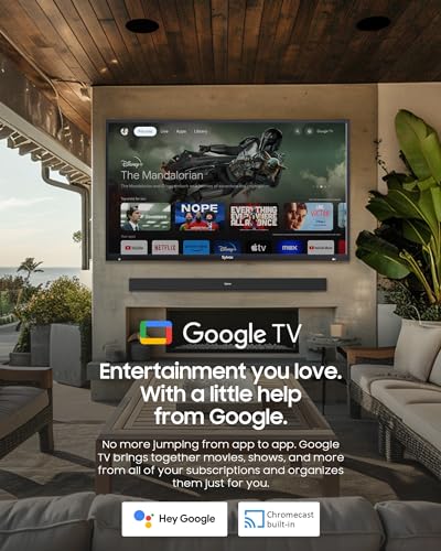 Image of SYLVOX Outdoor TV, 43'' QLED Smart TV, IP55 Waterproof, Dolby Atmos HDR 10, Voice Remote,1000nits Weatherproof Television, Chromecast Built-in for Deck, Patio or Garden(Deck Pro QLED 3.0)