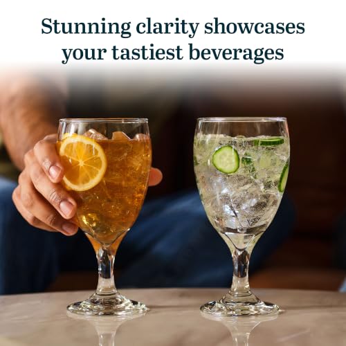 Image of Libbey Classic Glass Goblets Set of 12, Stemmed Water & Tea Glasses