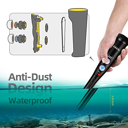 INTEY Customized Metal Detector Pinpointer Kit-360°Scanning,IP66 Water Resistant,3-LED Detection Display&Vibration Response-Handheld Metal Detector with 3 Accessories(Belt Holster,Waist Bag&Shovel)