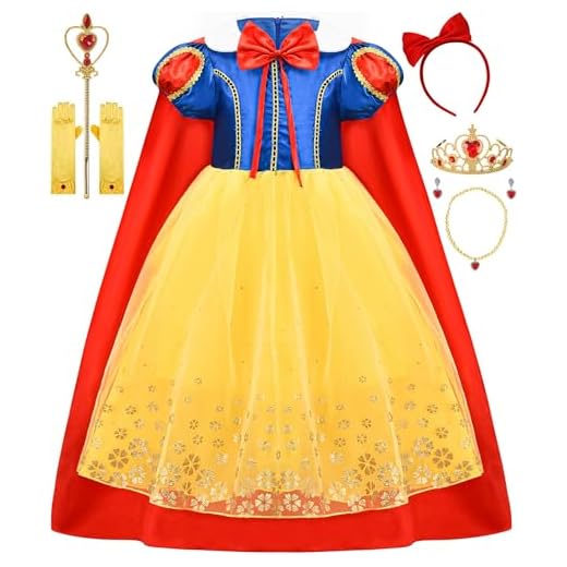 Avady Toddler Princess Costume for Snow White Dress Up Coslpay Up Role Play Christmas 7Years 8Years