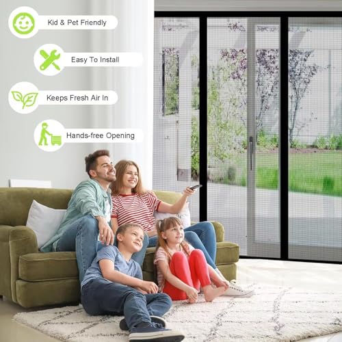 Moustiquaire de fenêtre 140x250 cm blanc avec rideau magnétique sans perçage - 5