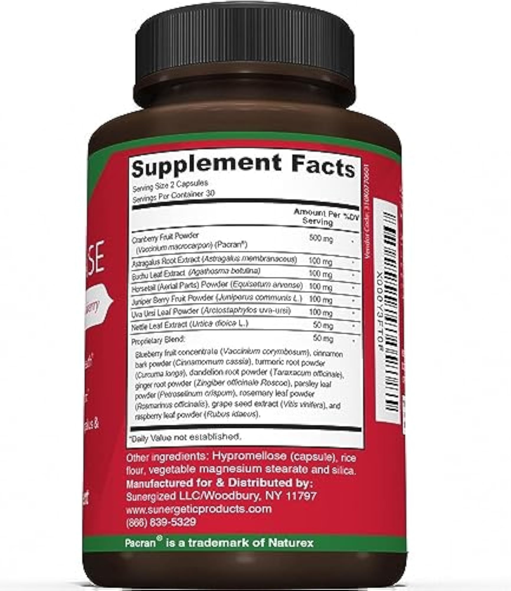 Kidney Cleanse Supplement with Cranberry Extract, 60 Vegetarian Capsules