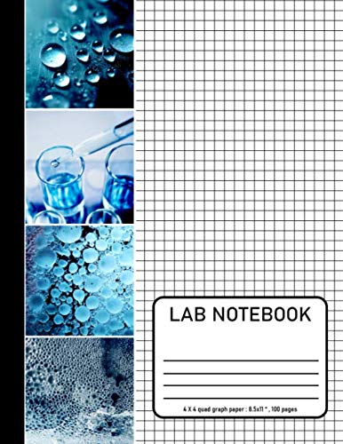 Lab Notebook: 4x4 Quad ruled Graph Paper 8.5x11" size, 100 pages : for ...