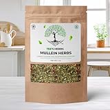 TEE'S HERBS, MULLEIN HERBAL TEA blend, Lung Cleanse and Respiratory Support. An organic and wildcrafted loose herbal leaf tea blend containing more than 6 herbs for a synergistic effect. Caffeine-free, all natural, Non-GMO, 1 oz Makes 26 Cups