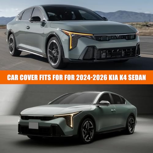 Image of 6 Layers Waterproof Car Cover Compatible with Kia K4 Sedan 2024 2025 2026 | All Weather Breathable Outdoor Car Cover for Protection Against Rain, Sun and Dust, Spunlace Cotton Fabric