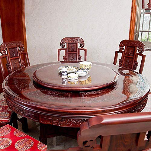 Nappe transparente ronde en PVC imperméable 120cm pour protéger une table des rayures - 3
