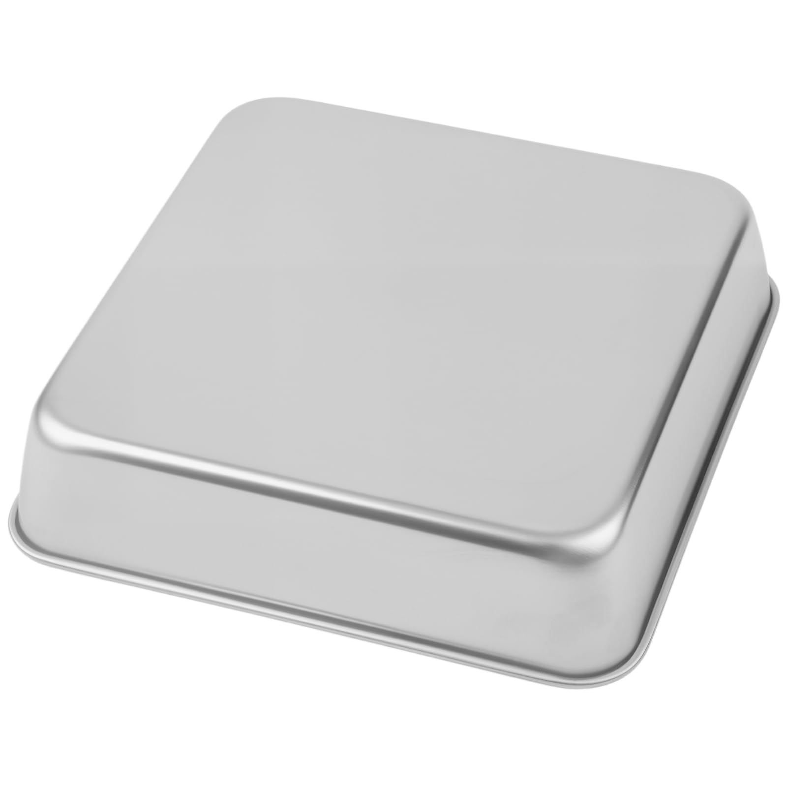 2er Set Quadratische Kuchenform mit Deckel Edelstahl, 20 x 20 x 5 cm Edelstahl Eckig Auflaufform Backform Quadratisch für Kuchen, Brownie, Lasagne, Spülmaschinenfest