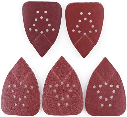 LotFancy Sanding Pads for Black and Decker Mouse Sanders, 50PCS 60 80 120 150 220 Grit Sandpaper Assortment - 12 Hole Hook and Loop Detail Palm Sander Sanding Sheets Sand Paper