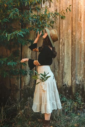 Beautiful Nomad Boho Maxi Skirt Flowy Elastic High Waist Beach Long Skirts with Pockets2